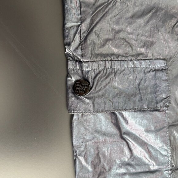 Victorias Secret Sport Cargo Jogger Pant Iridescent Gray Blue‎ Foil Metallic L - Picture 10 of 14